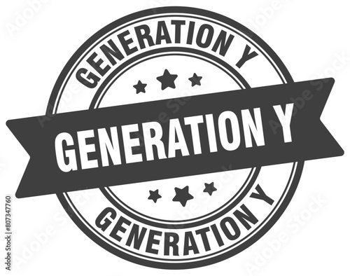 generation y stamp. generation y label on transparent background. round sign