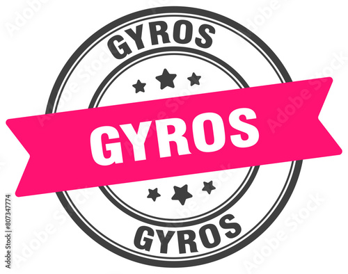 gyros stamp. gyros label on transparent background. round sign