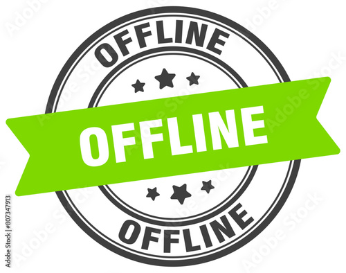 offline stamp. offline label on transparent background. round sign