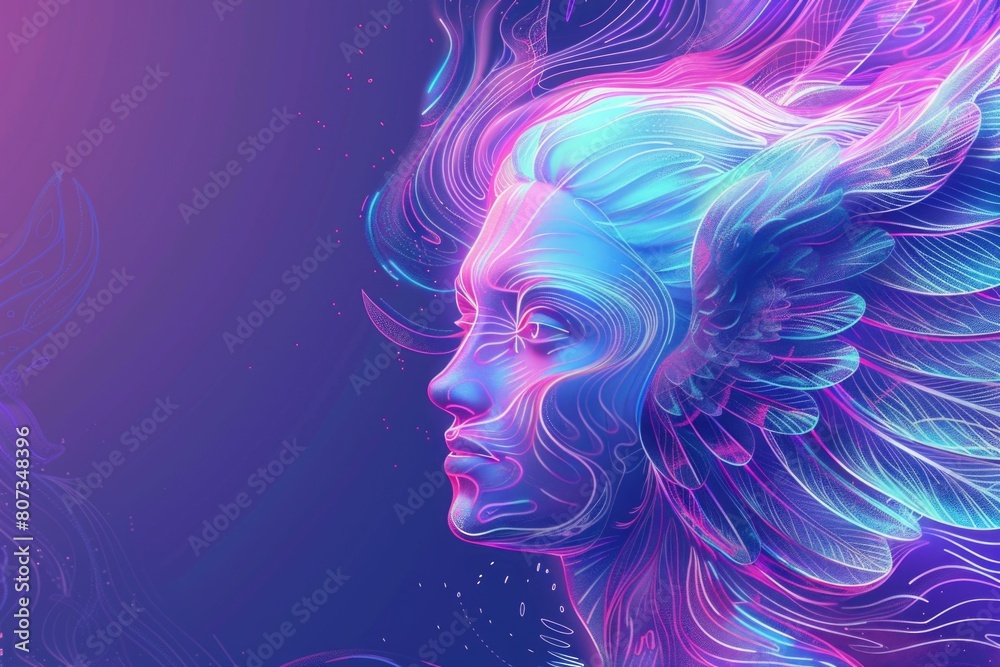 Detailed digital painting of a woman's face. Perfect for digital art projects Detailed digital painting of a woman's face. Perfect for digital art projects