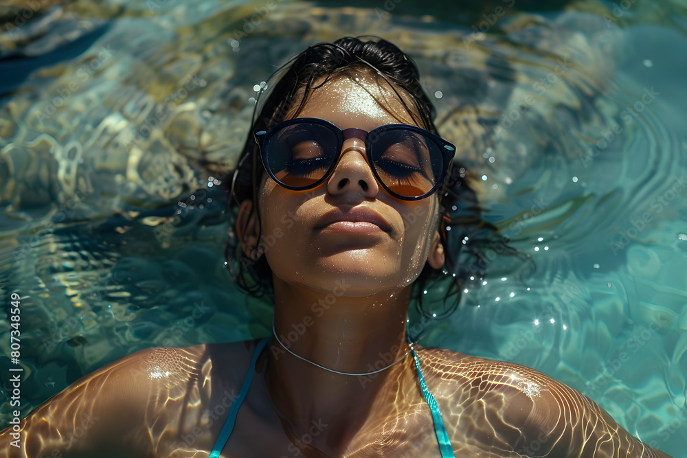 Enjoying a summer day swimming in the refreshing water, an outdoor activity for relaxation and fun.