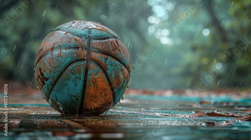Basketball on Basketball Court