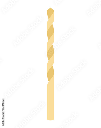 Titanium Metal Drill isolated. Locksmith tool. Vector illustration