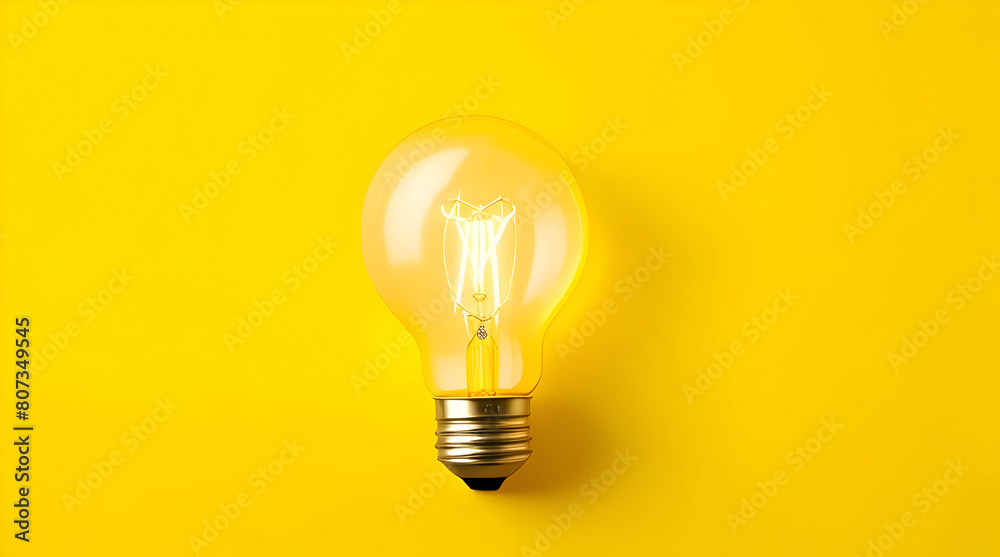 light bulb on a yellow background