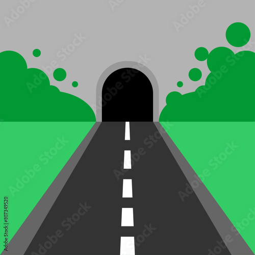 Tunnel at end of road. path ends in tunnel