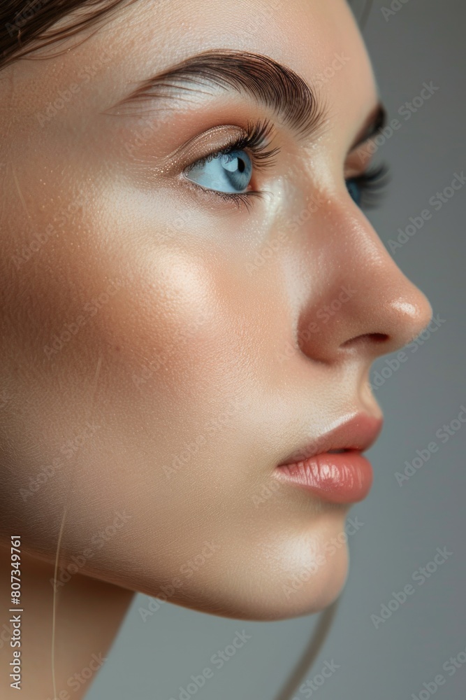 custom made wallpaper toronto digitalClose up of a woman with striking blue eyes, suitable for various creative projects