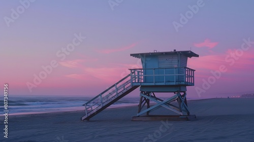 ビーチに設置されたライフガードタワー © StudioFF