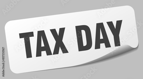tax day sticker. tax day label