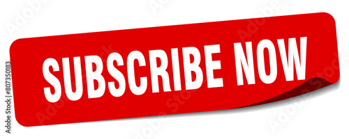 subscribe now sticker. subscribe now label