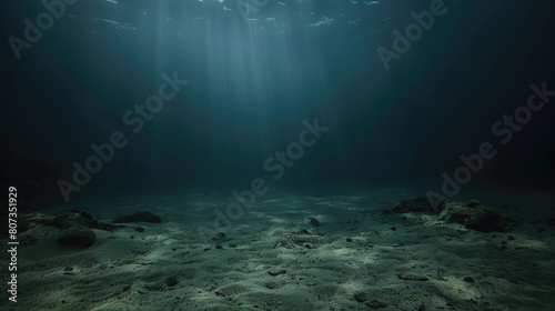 Empty underwater sea bottom of the sea bottom of the ocean, deep water sandy bottom seafloor sea floor seabed
