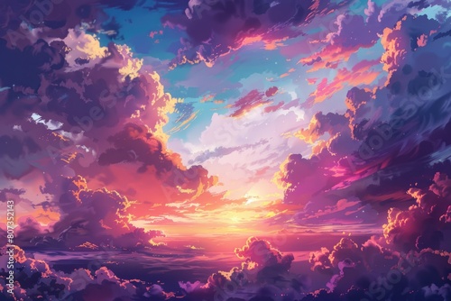 Beautiful sunset painting, perfect for wall decor © Ева Поликарпова