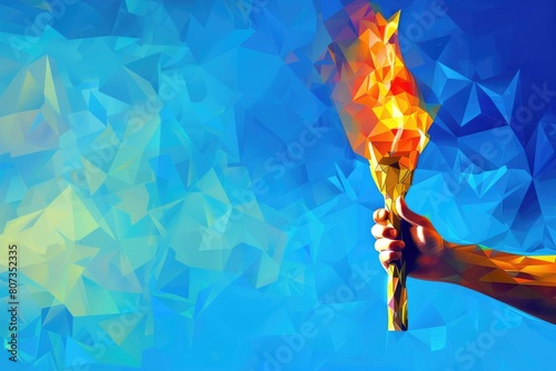 A powerful image of a hand holding a burning torch, suitable for various concepts and designs