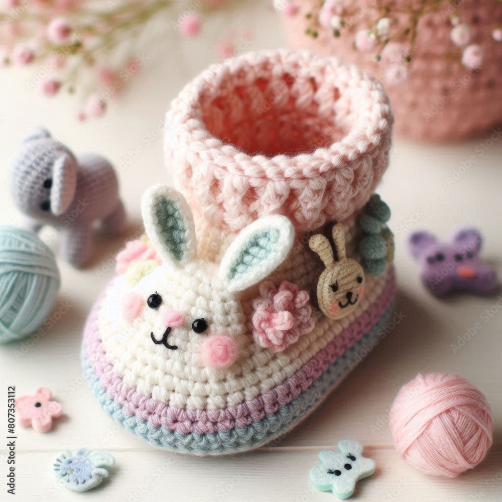 pastel colors, baby booties pastel colors, baby booties