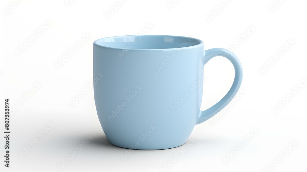 Light Blue Ceramic Mug on a white Background. Mockup Template with Copy Space Light Blue Ceramic Mug on a white Background. Mockup Template with Copy Space