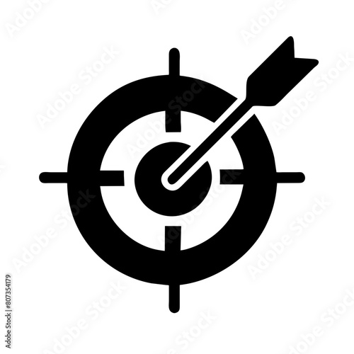Archery Icon - High-Quality Vector Illustration of Bow and Arrow Symbol for Sports, Targets, and Outdoor Activities