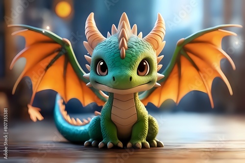 green dragon on a white background