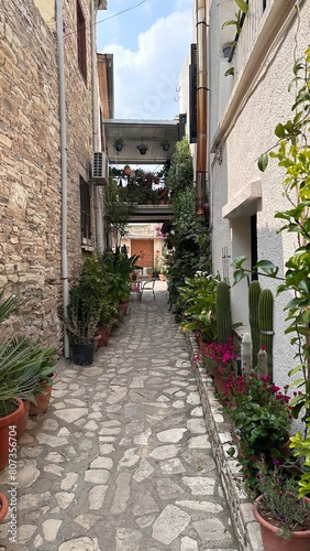 Narrow street  Cypriot village. Lefkara village