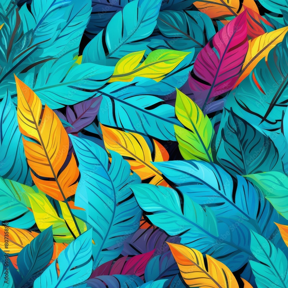 Turquoise Leaf Design