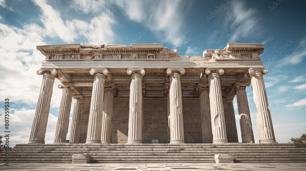 Obraz premium Athena temple with towering columns and divine aura
