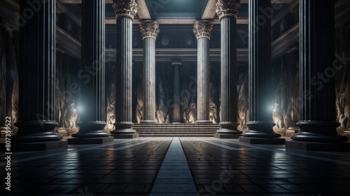 serene Athena temple with towering columns and divine knowledge photo