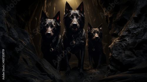mystical cave guarded by Cerberus thought to be underworld entrance photo