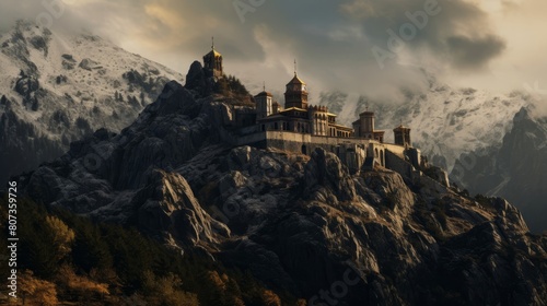 majestic mountain sanctuary where Greek gods gather mortals awestruck photo