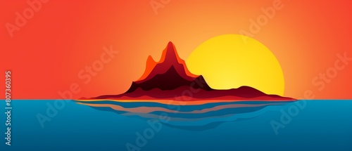 Minimalist design of Earth melting  simple shapes  bold colors