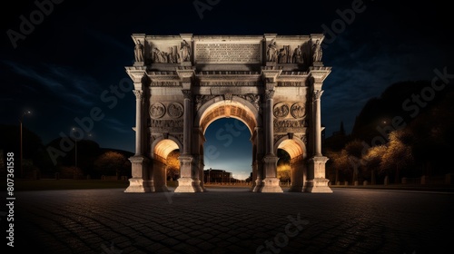 Roman city s triumphal arch celebrates military campaigns and achievements
