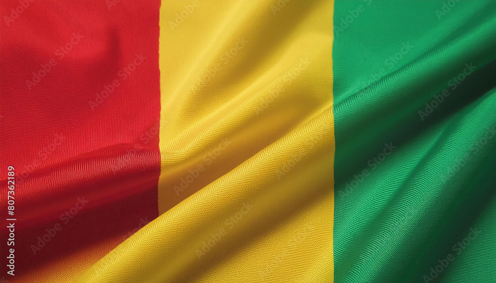 Realistic Artistic Representation of the Guinea waving flag Realistic Artistic Representation of the Guinea waving flag