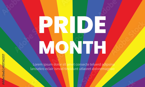 LGBT pride month abstract background.LGBT multicolour rainbow flag.Vector banner template for pride month.
