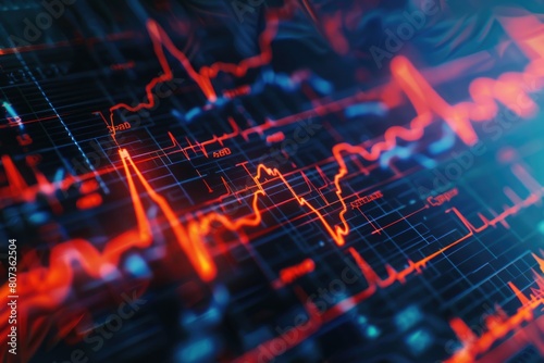 Wallpaper Mural Close up of a computer screen with colorful lights, suitable for technology concepts Torontodigital.ca