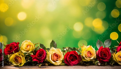 Radiant Roses with Bokeh Lights Background