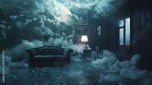 a dreamy image of a living room photo