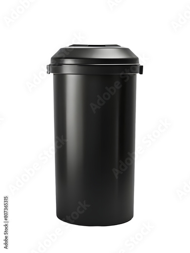 Create A High quality ,Black plastic garbage bin, on white background © Zeeshan