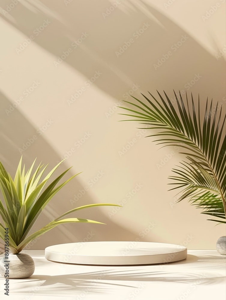 Elegant Minimal Podium Showcase with Sophisticated Clarity and Natural Lighting