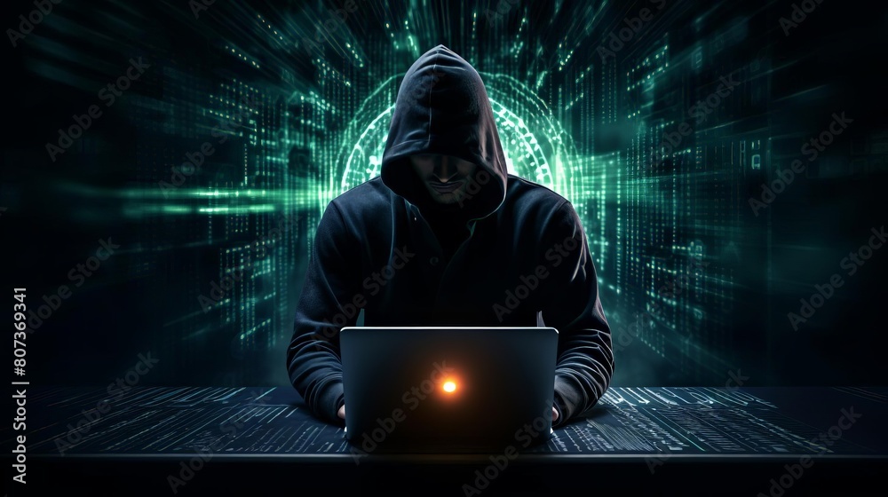 A man is sitting at a desk with a laptop in front of him A man is sitting at a desk with a laptop in front of him