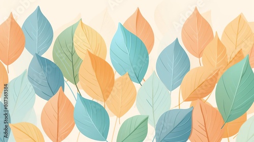 A colorful leafy background with a variety of different colored leaves