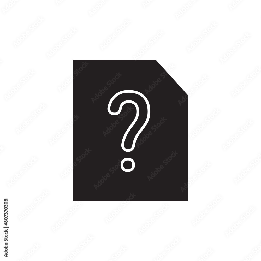 Question document icon design, isolated on white background, vector illustration Question document icon design, isolated on white background, vector illustration