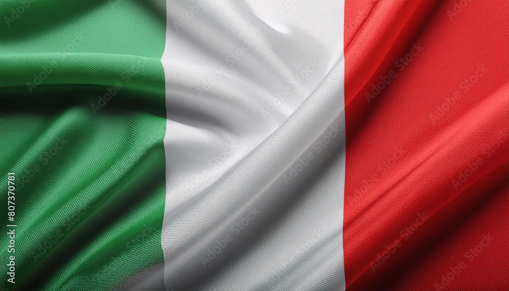 Realistic Artistic Representation of Italy waving flag