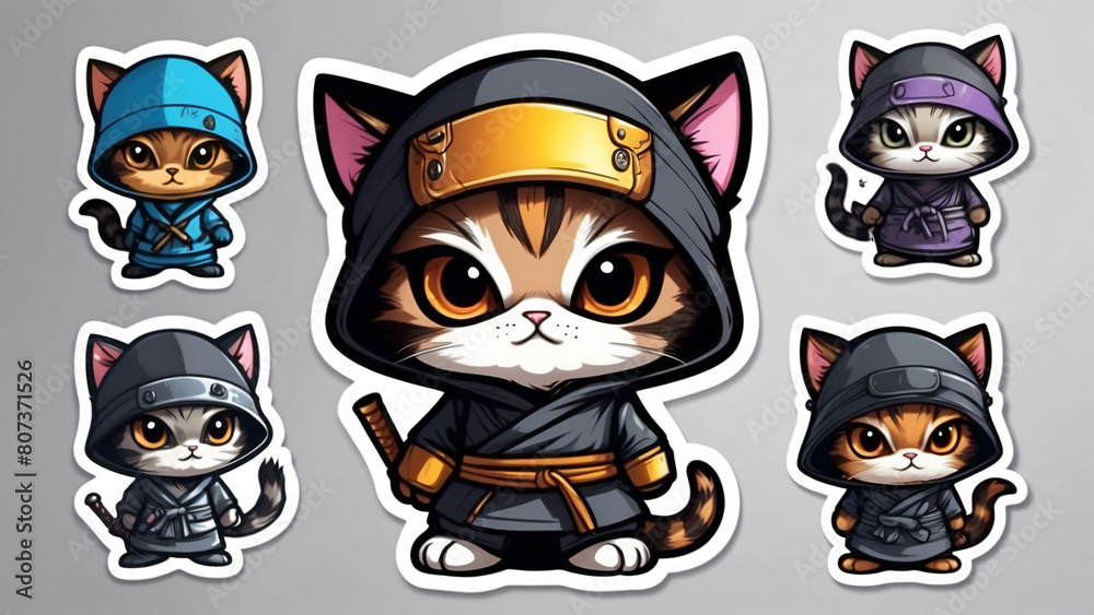 ninja cat sticker