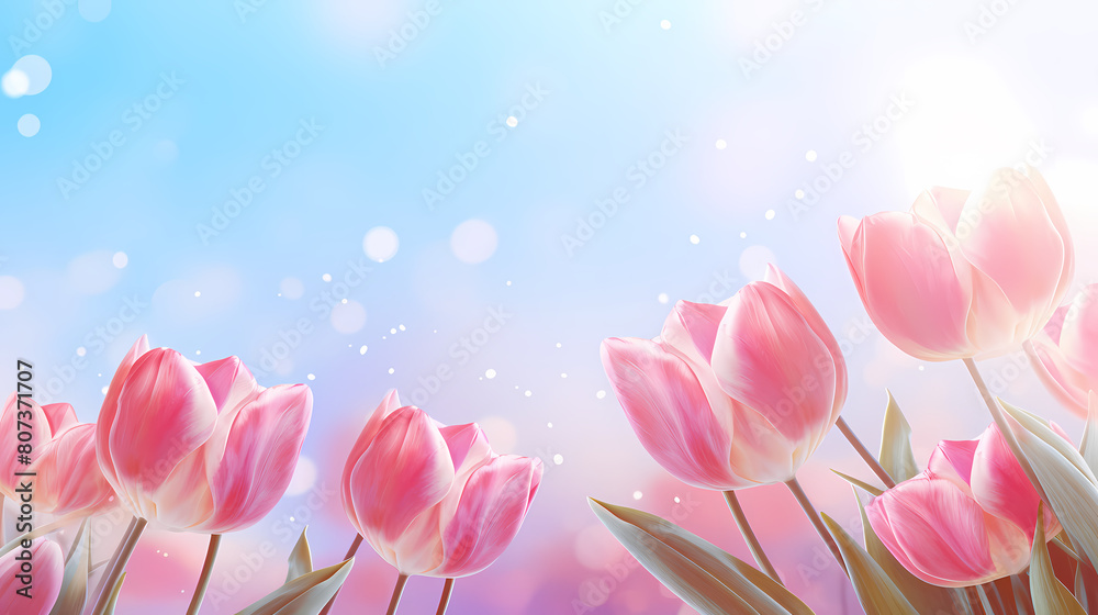 Obraz premium pink tulips