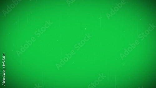 Old film movie retro TV with kinescope effect with noise scratches and vignette on chroma key green screen alpha channel background in 4K photo