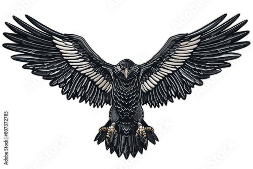 Powerful eagle in striking black and white