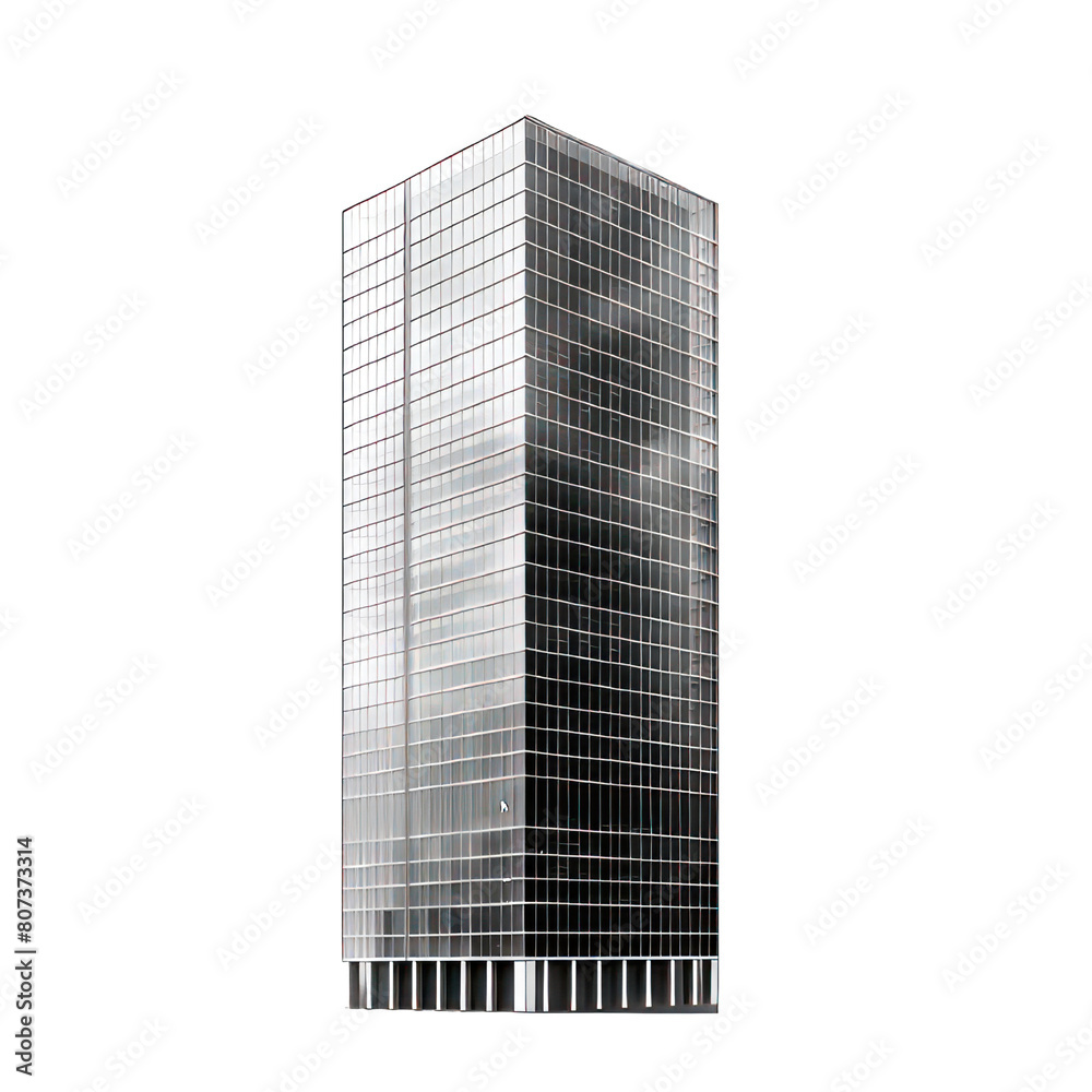 Modern skyscraper isolated on white created with Generative AI Modern skyscraper isolated on white created with Generative AI