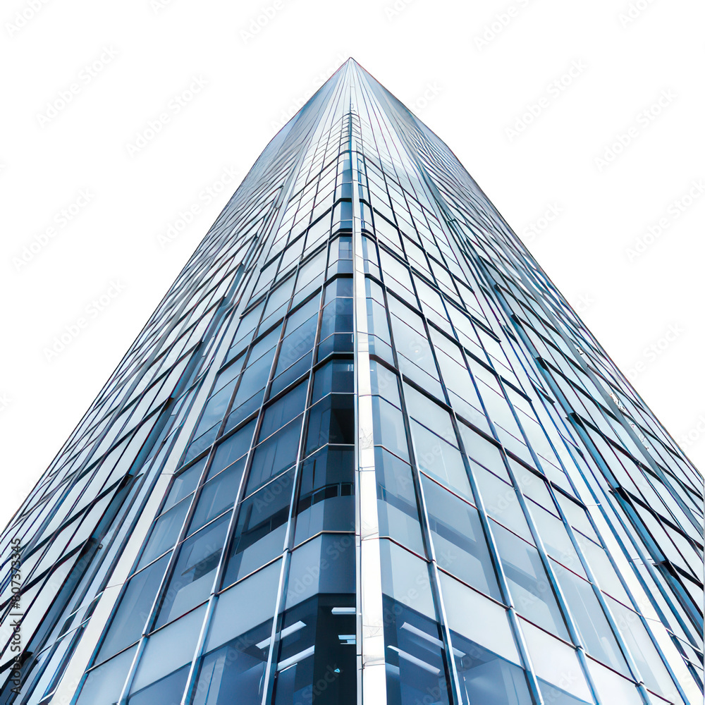 Modern skyscraper isolated on white created with Generative AI Modern skyscraper isolated on white created with Generative AI