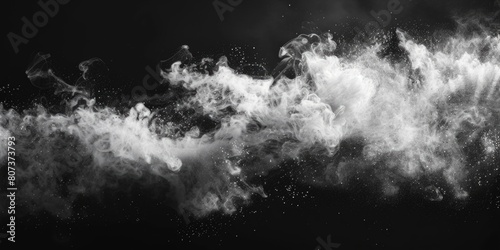 A black and white photo of a dust cloud, suitable for environmental and weather concepts