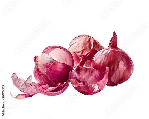 red onion isolated on white photo