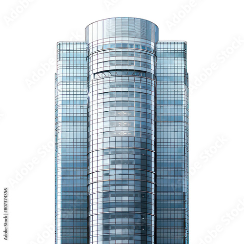 Modern skyscraper isolated on white created with Generative AI