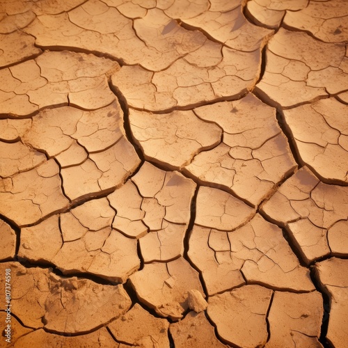 Desert with cracked earth, background texture, close up, copy space