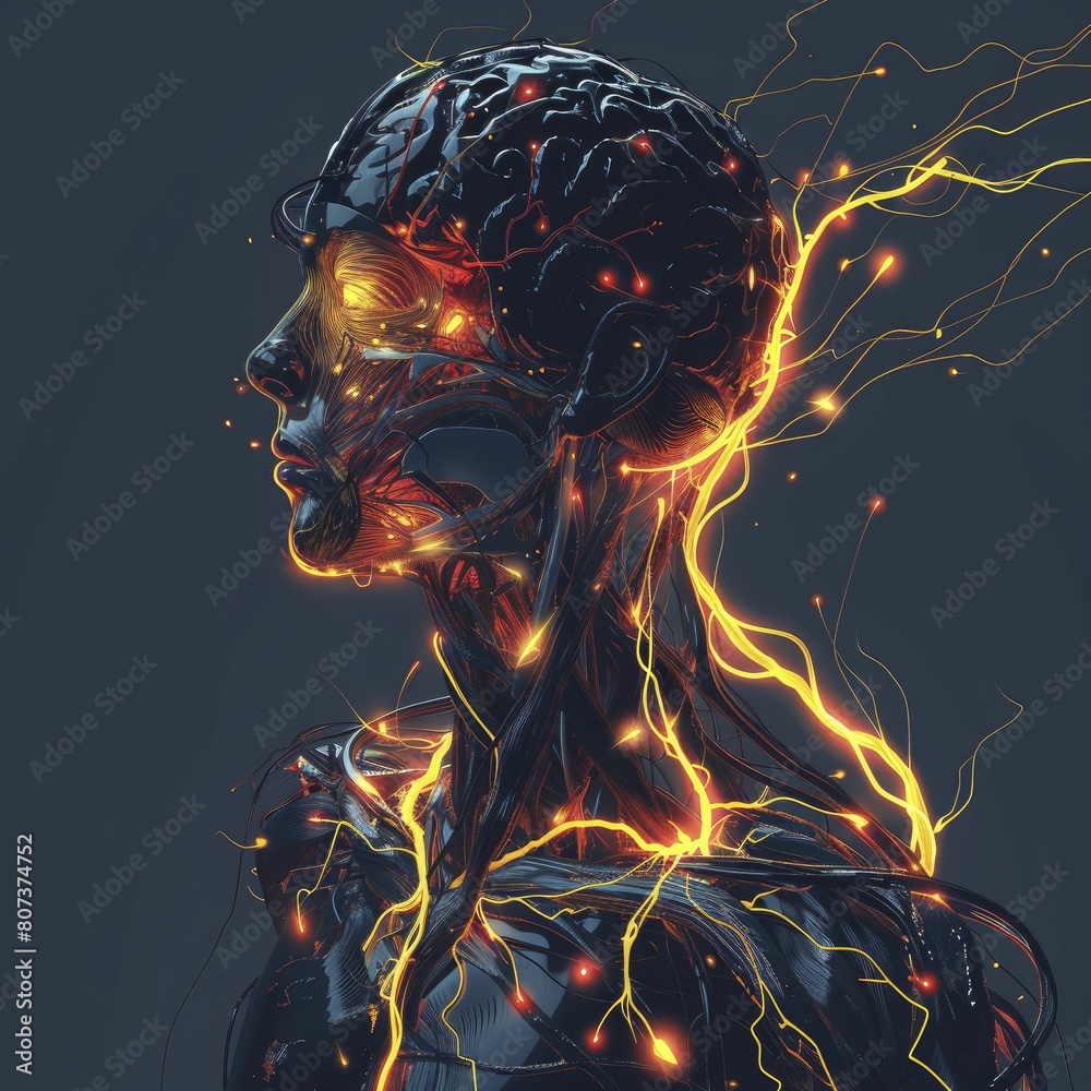 Explore an electrifying depiction of the human cardiovascular system in ...